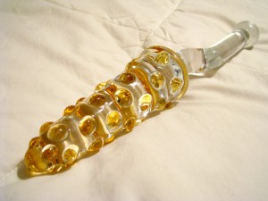 lemon-drops glass dildo